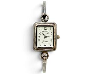 Sterling Silver Quartz Bangle Watch