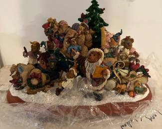 Danbury Mint Boyds Bears “christmas Sleigh” Light Up Holiday Sculpture