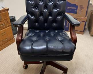 Beautiful leather chair on wheels