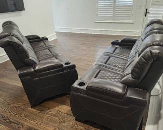 These are side views of the star power, quilted leather sofas
