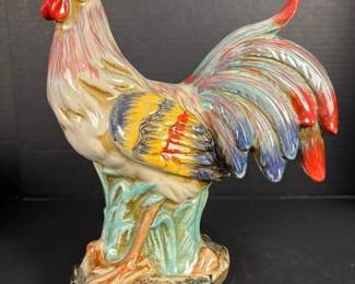 004 ceramicroosterfigurineinbrightglaze