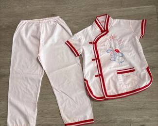266 childrenspinkchinesestylepajamaset
