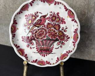 240 handpainteddelftrooddecorativeplate