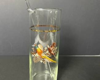 185 handpaintedglasscocktailpitcherwith
