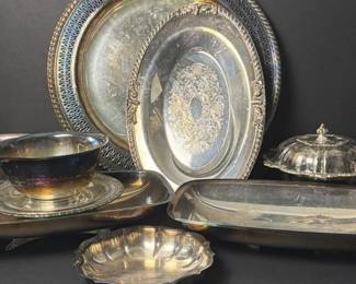 288 silverplatedservingtraysandbowlsch