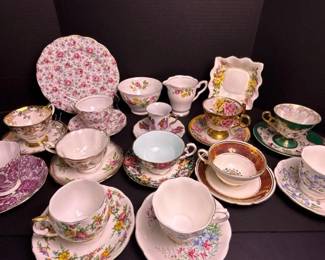 312 assortedenglishbonechinateacupssauc