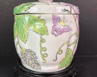 164 handpaintedbutterflyandfloralporcel