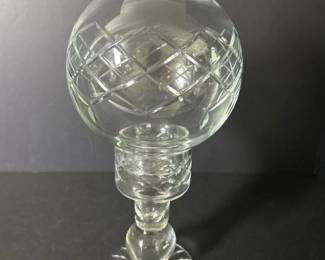 046 polishcutcrystal2pieceglobeandbas