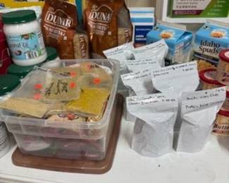 Hundreds of Prepper Foods and Supplies including 12 Gallon Buckets all labled. Fabulous Find!