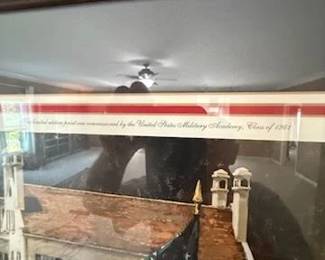 Framed Art Entitled: One Flag, One Country, One Destiny painted by renowed Artist Don Stivers. The painting depicts Confederate Graduates (including James Longstreet) reuniting at West Point on June 17, 1875 united once more under one Flag. This was painted in 1997 and Commissioned by the  U.S, Military Academy Class of 1961,