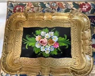 Gold Platter with Scalloped Edges signed Tiffany and Co. Italy