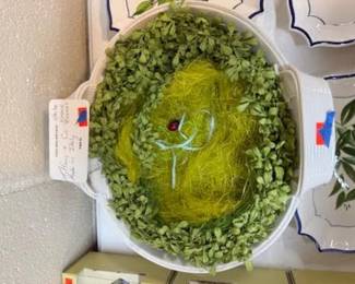 White Weave Basket signed Tiffany and Co. Made in Italy