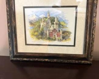 Medeville Castle Signed Framed and Matted