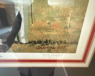 Framed Art Entitled: One Flag, One Country, One Destiny painted by renowed Artist Don Stivers. The painting depicts Confederate Graduates (including James Longstreet) reuniting at West Point on June 17, 1875 united once more under one Flag. This was painted in 1997 and Commissioned by the  U.S, Military Academy Class of 1961,