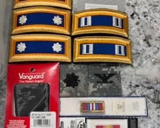 Lots of new military shoulder boards and patches signifying rank from  enlisted to full colonel and more loads of patches also, all are vintage 