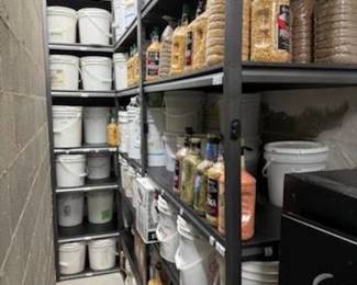 Hundreds of Prepper Foods and Supplies including 12 Gallon Buckets all labled. Fabulous Find!