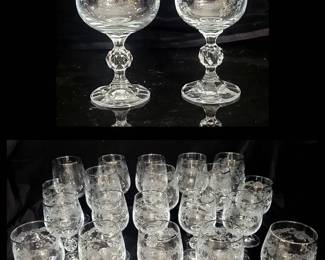 Bohemian Crystal Etched Stemware
