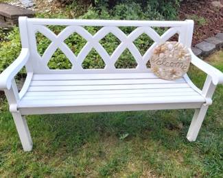 White Cast Aluminum Bench