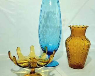 Amber Aqua Glass Featuring Empoli