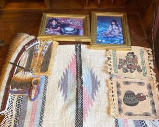 Native American Wall Plaque And Pictures