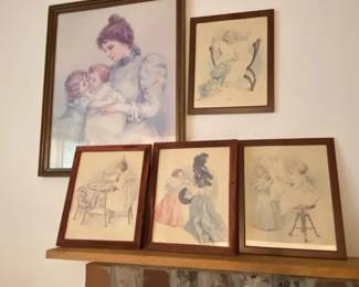 Babys First Kiss By Frances Brundage  4 Prints By Maud Humphrey
