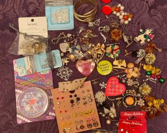 Costume Jewelry Including Pins Earrings Jump Rings  More