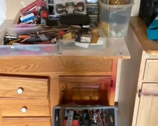 Large Lot Of Hand Tools Organizer Drawer Cabinet  Hardware Of Many Sorts