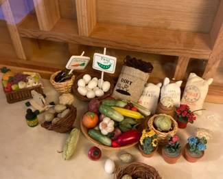 Miniature Farmers Market Produce With Display Case
