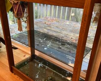 Wood  Smoked Glass Shelf