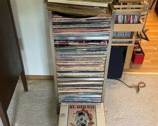 Record Collection with Display Shelf
