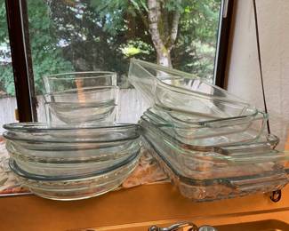 Glass Pyrex Rectangle  Square Baking Dishes With Bowls  Pie Plates