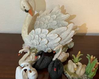 Ceramic  Resin Decorative Swans