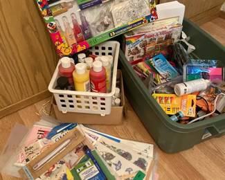 Craft Lot Of Paints Stencils Glue Guns Paper  More