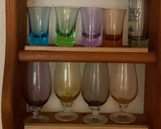 Colored Liqueur  Shot Glasses With Oro Azul Shot Glass