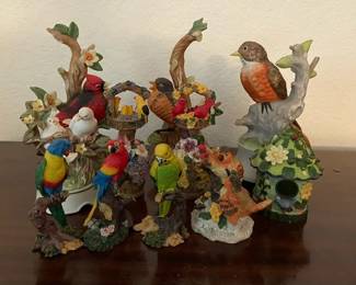 Collection Of Ceramic  Resin Bird Figurines