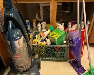 Chemical Lot Of Household Supplies Swiffer Wet Jet  Bissell Vacuum