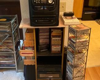 Encore Technology CDCassetteRecord Player with CD and Tape Collection and Storage