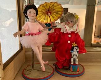 Reco McClelland Childrens Circus Tommy The Clown and Katie The Tightrope Walker Dolls