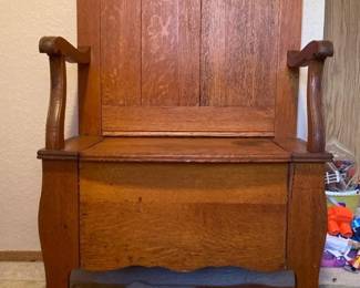 Vintage Oak Hall Bench