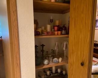 Candle Lot Including Candlesticks  Holders