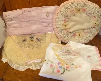 Vintage Embroidered Pillows And Cloth