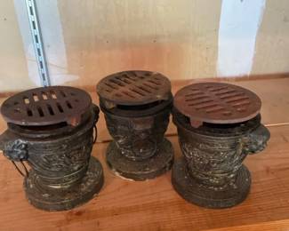 Vintage Cast Iron Mini Asian BBQ Grills