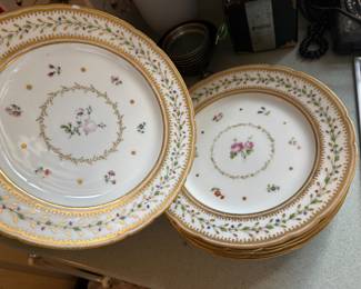 Rare late 1700's Louis XVI period porcelain French Dinner Plates, "Manufacture du Duc d'Angouleme, Dihl & Guerhard".