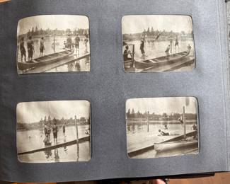 Look at these men swimming, two photos catch them in mid air as they dive
