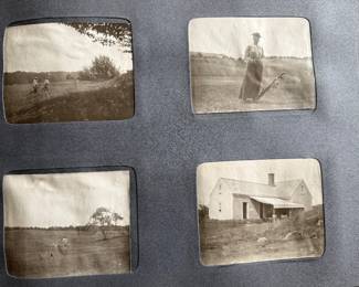Look at these 3 photos of people playing Golf, Woman with Gold Clubs