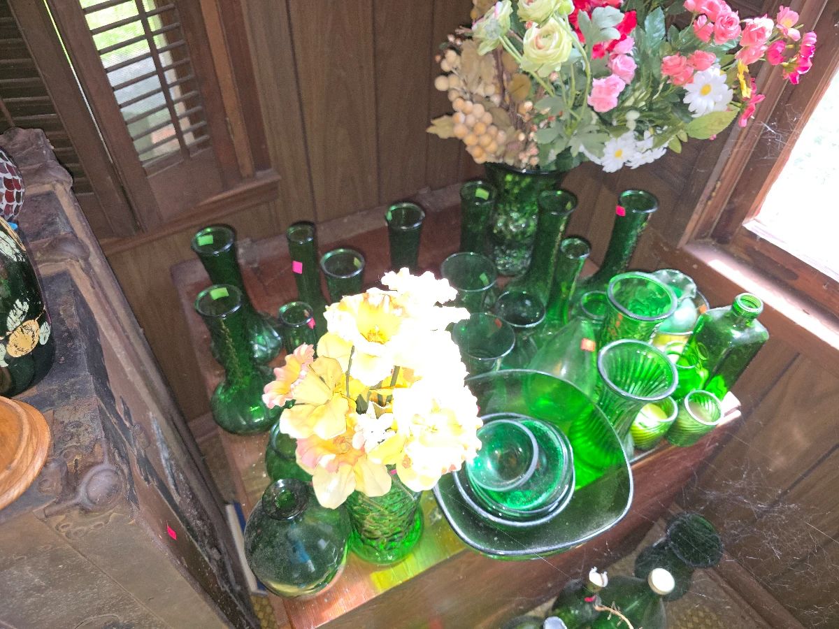 green glassware