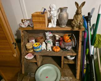 Handmade hutch and collectibles