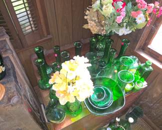 green glassware