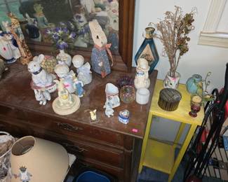 Vintage furniture and porcelain figurines