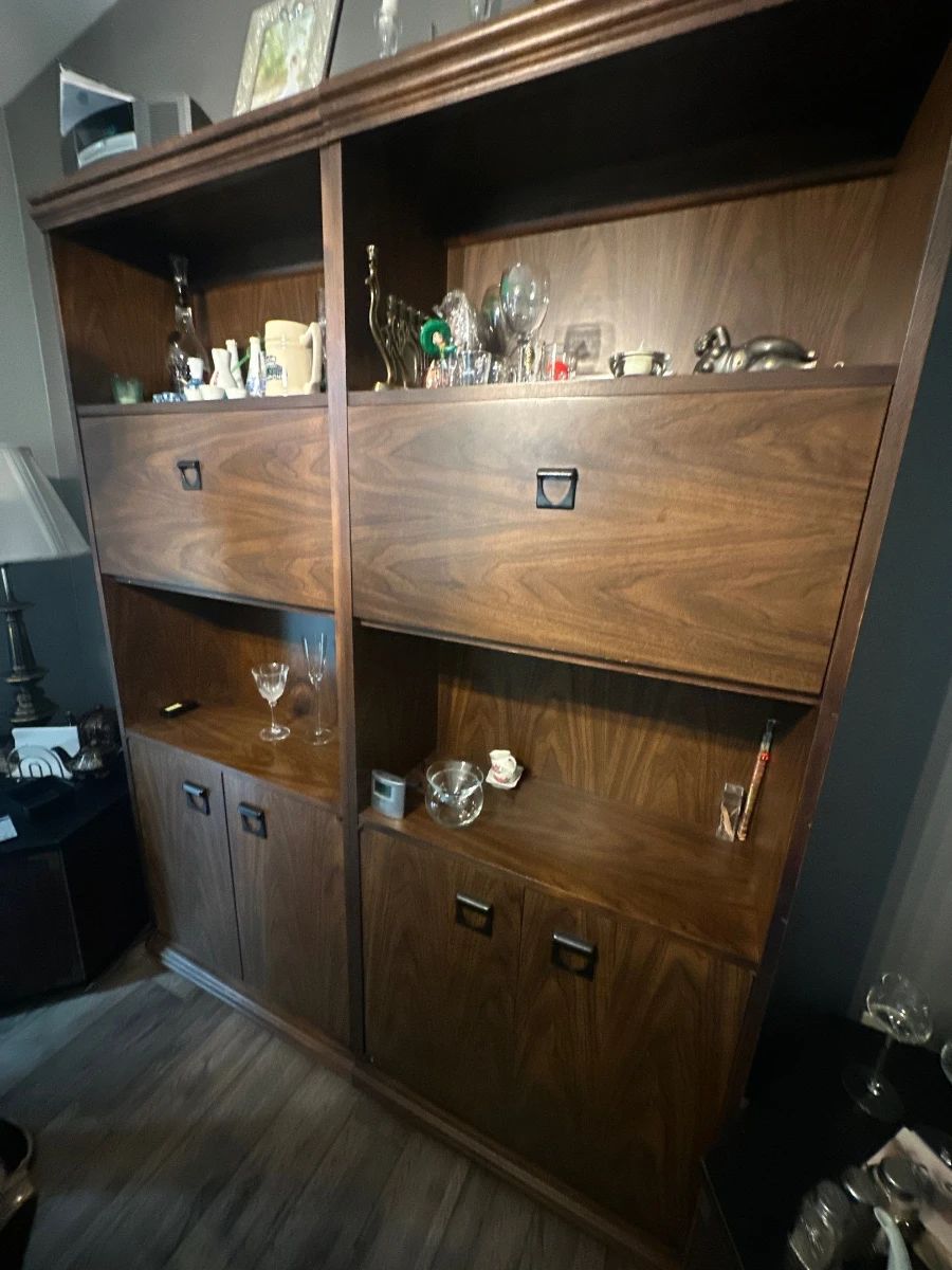 MCM walnut bar cabinets